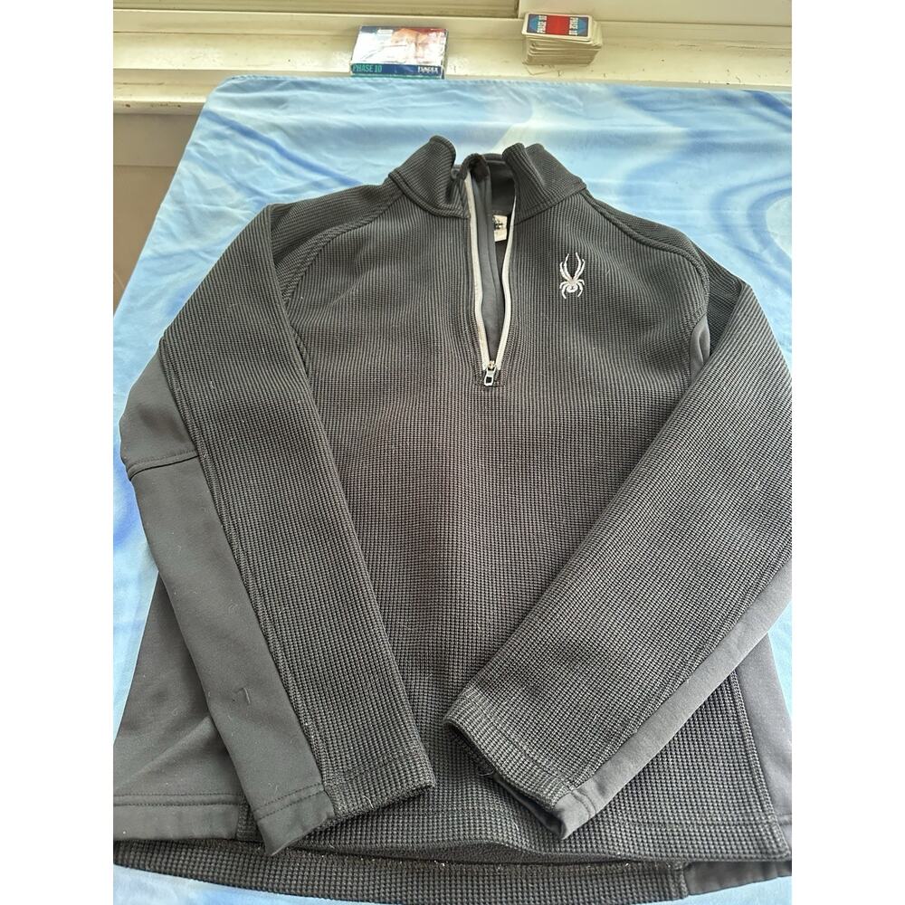 Unisex Small Spyder 1/4 Zip Pullover: Spyder Logo Front And Back